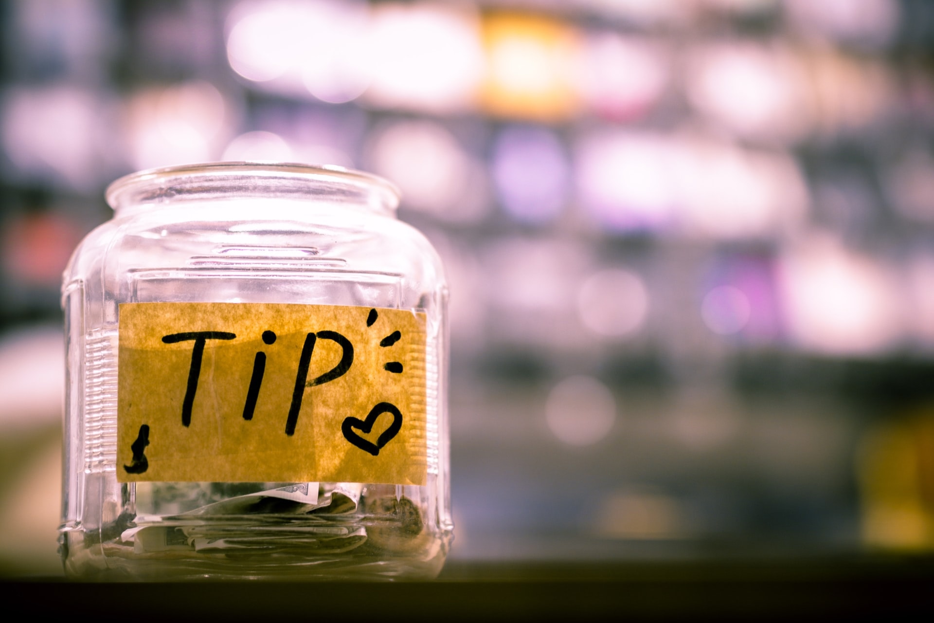 A tip jar